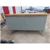 Image 4 : Steel Work Table and Storage Cabinet With Butcher Block Top, 34" x 30" x 60"