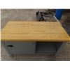 Image 9 : Steel Work Table and Storage Cabinet With Butcher Block Top, 34" x 30" x 60"