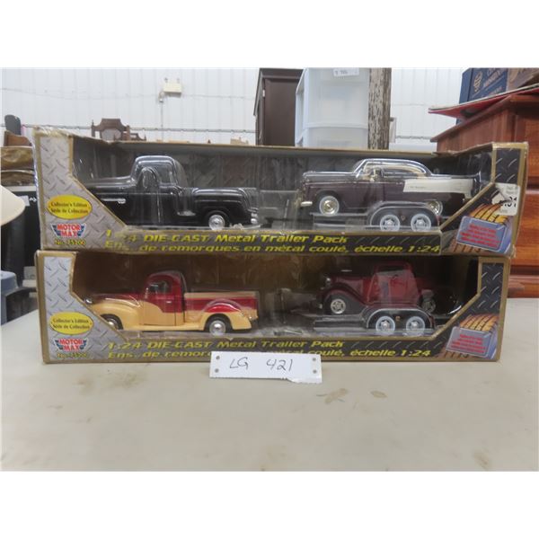 Two Motormax 1/24-Scale Diecast Metal Trailer Packs (New in Packaging)