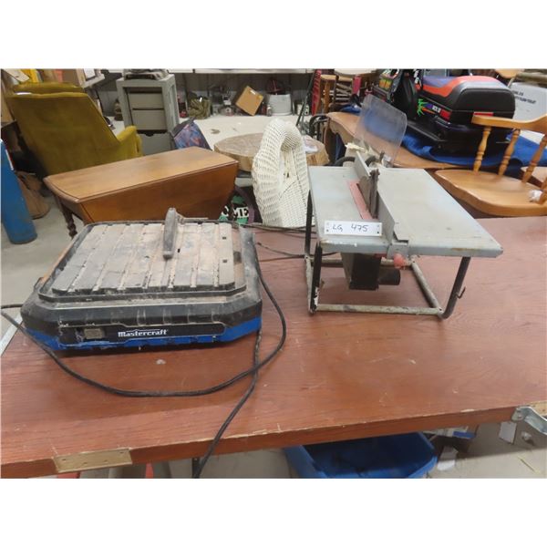 Jobmate 8 1/4" Portable Table Saw and Mastercraft Wet Tile Saw