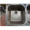 Image 6 : Double Stainless-Steel Sink With Taps and Plumbing Hookup