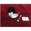 Image 1 : Salt Cellar Viking Ship Stamped 925S Sterling With Spoon Stamped 830S and Glass Insert (Bowl Length