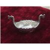 Image 7 : Salt Cellar Viking Ship Stamped 925S Sterling With Spoon Stamped 830S and Glass Insert (Bowl Length