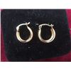 Image 8 : Two Pairs of Earrings: 14K SLC (Stamped) Gold Hoops and Stamped 925 Sterling Silver and Amber Studs