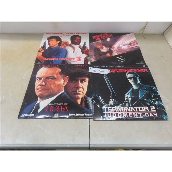 Four LaserDisc Movies Including Lethal Weapon 3, Hoffa, Terminator 2, and More