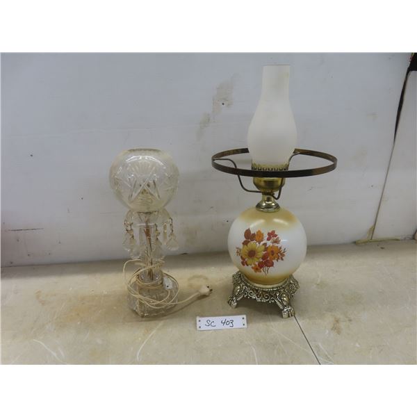 Two Vintage Lamps, Tallest 21", Both Working