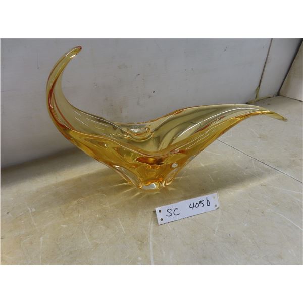 Amber-Coloured Chalet Art Glass, Stamped on Bottom