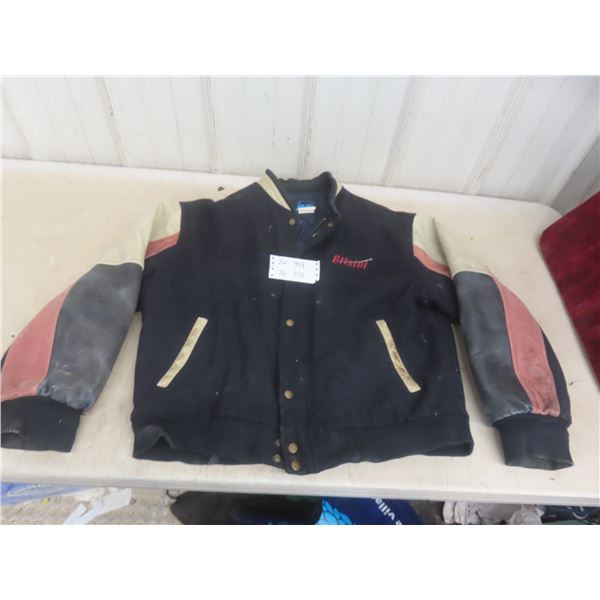 Melton & Leather Jacket From Bristol Magellan Aerospace Corp, Size Medium