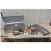 Image 1 : Metal Tool Box with Hammers, Booster Cable, and Assorted Tools