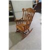 Image 1 : Wooden Rocking Chair with Carved Back Design