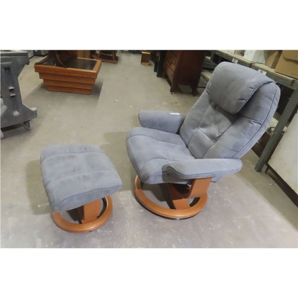 Micro-Suede Swivel Living Room Chair with Ottoman