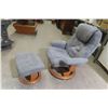 Image 1 : Micro-Suede Swivel Living Room Chair with Ottoman