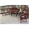 Image 1 : Walnut Antique Dining Room Table with Six Chairs