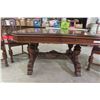 Image 2 : Walnut Antique Dining Room Table with Six Chairs