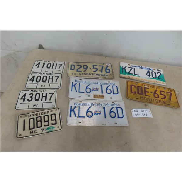 Nine License Plates (Four Motorcycle)