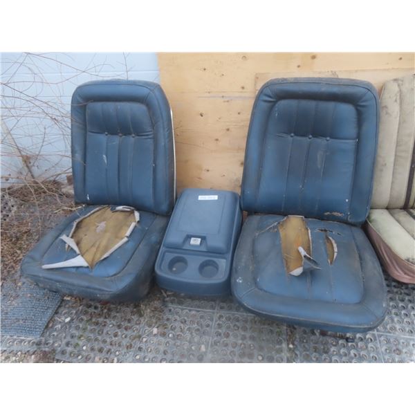 Two 1990 Ford F-150 Seats with Console, Needs Recovering
