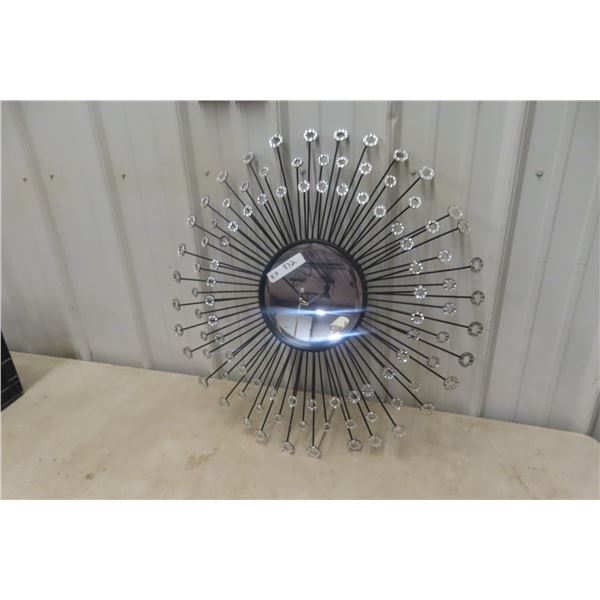 Starburst-Style Mirror, 27" Diameter