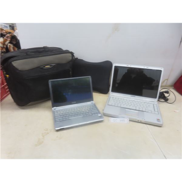 Two Laptops: Compaq and Sony Vaio with Laptop Bag - No Power Cables