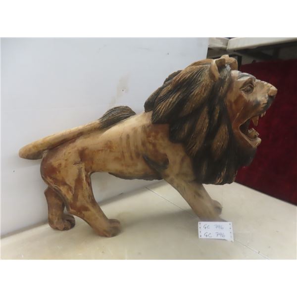 Carved Lion Artwork, Approximately 22" x 28"