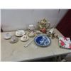 Image 1 : Fancy China Teapot, Bird Figurines, China Plate, Teacups, Saucers, and More