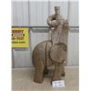 Image 1 : Wood Carved Elephant, 26" Tall, Some Damage