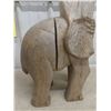 Image 6 : Wood Carved Elephant, 26" Tall, Some Damage