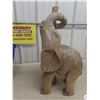 Image 9 : Wood Carved Elephant, 26" Tall, Some Damage