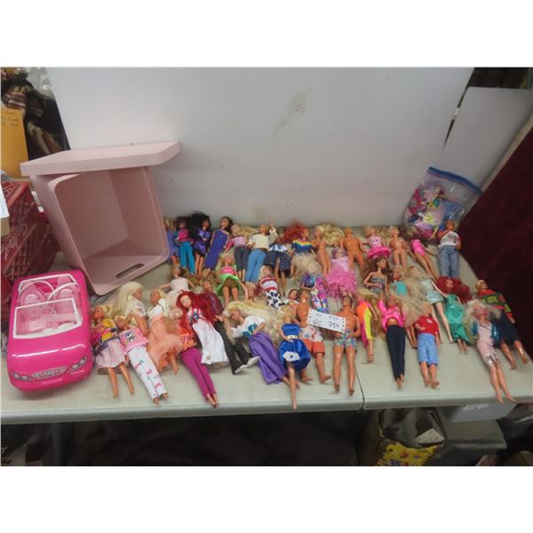 Barbie Dolls and Others with Car, Clothes, and Accessories