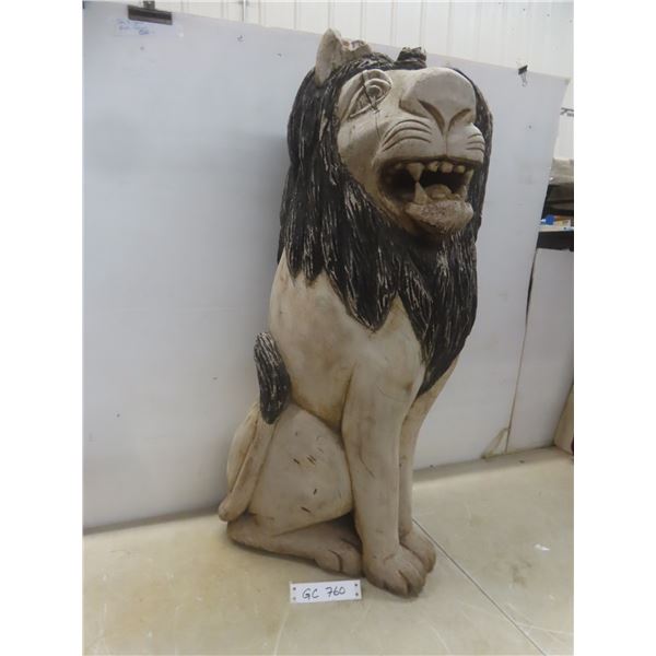 Carved Lion, 32" Tall, Some Damage