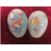 Image 2 : Four Chinese Reverse-Painted Glass Egg Ornaments with Stands