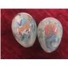 Image 4 : Four Chinese Reverse-Painted Glass Egg Ornaments with Stands
