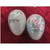 Image 5 : Four Chinese Reverse-Painted Glass Egg Ornaments with Stands