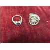 Image 8 : Vintage Art Deco Whiting & Davis Sterling Silver Mesh Purse, Sterling Silver Ring and Brooch With