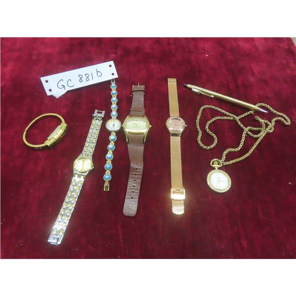 Six Fashion Watches and CP Rail Mechanical Pencil