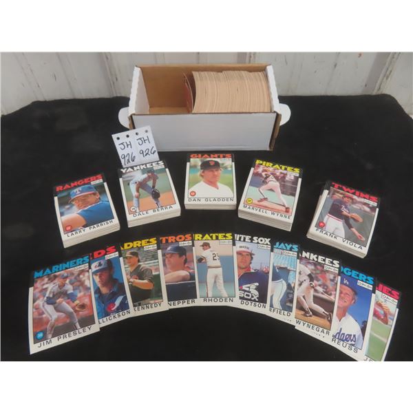 1986 O-Pee-Chee Baseball Card Set, 396 Cards