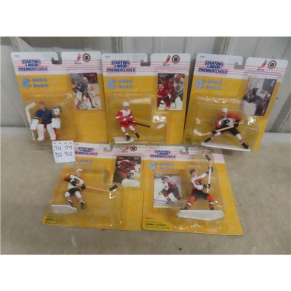 Five Starting Lineup Hockey Figurines Including John LeClair, Jim Carey, Mikael Renberg & More