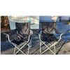 Image 3 : 40" Water-Wave Glass-Top Patio Table, Two Folding Lawn Chairs, Watering Can, and Mazatlán Vase