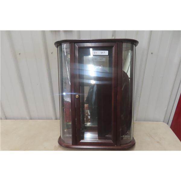 Curved-Glass Wall Display Cabinet, 25" x 20" x 6"