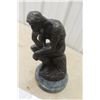 Image 2 : Bronze and Cast-Metal Sculpture 'The Thinker', 10" Tall