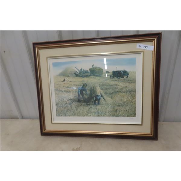 Framed Limited Print 'Harvest Mouse Hunting' Hand-Signed by Geo. Jenkins, 24" x 30"
