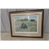 Image 1 : Framed Limited Print 'Harvest Mouse Hunting' Hand-Signed by Geo. Jenkins, 24" x 30"