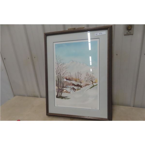 Framed Print “Mountain View,” Hand-Signed by Daniel Lafoux, 25  x 33 