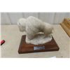 Image 1 : White Buffalo Carved Stone Horse Figurine, 8" High, 11" Long (Needs Re-Gluing)