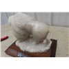 Image 3 : White Buffalo Carved Stone Horse Figurine, 8" High, 11" Long (Needs Re-Gluing)