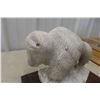 Image 4 : White Buffalo Carved Stone Horse Figurine, 8" High, 11" Long (Needs Re-Gluing)
