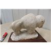 Image 5 : White Buffalo Carved Stone Horse Figurine, 8" High, 11" Long (Needs Re-Gluing)