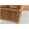 Image 7 : Two-Piece Oak China Buffet/Cabinet, 77" x 64" x 19"