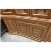 Image 8 : Two-Piece Oak China Buffet/Cabinet, 77" x 64" x 19"