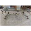 Image 1 : Wrought-Iron and Glass Coffee Table, 16" x 49" x 29"