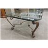 Image 2 : Wrought-Iron and Glass Coffee Table, 16" x 49" x 29"